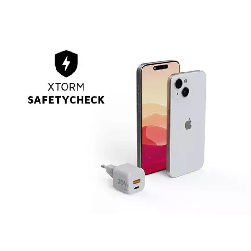 Sienas lādētājs Xtorm 20W GaN² Ultra — 20 W, USB-C, iekštelpām, balts