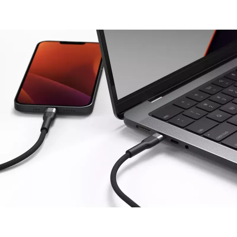 USB-C uz Lightning kabelis LINQ byELEMENTS 2m MFi sertificēts melns