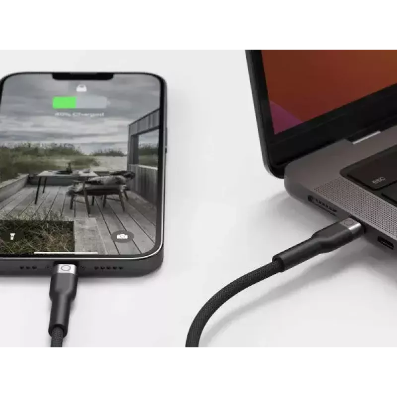 USB-C uz Lightning kabelis LINQ byELEMENTS 2m MFi sertificēts melns