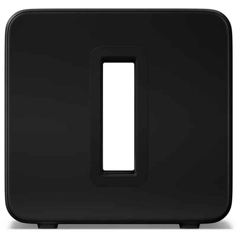Aktīvais zemfrekvences skaļrunis Sonos Sub 4 Melns — D klases pastiprinātājs, maiņstrāva 110–240 V, 40,2×15,8×38,9 cm