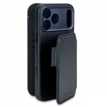 Elmarc Decoded Leather Detachable Wallet — ādas aizsargmaciņš iPhone 17 Pro ar MagSafe saderību (tumši zila)