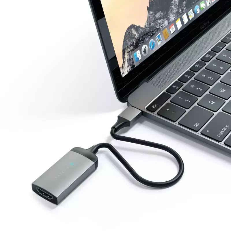 USB grafikas adapteris Satechi ST-TC4KHAM pelēkā krāsā
