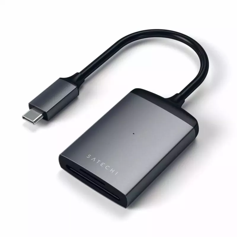 Karšu lasītājs Satechi ST-TCU3CRM USB 2.0 Type-C — SD, MicroSD, pelēks, iekšējs, 312 Mbit/s
