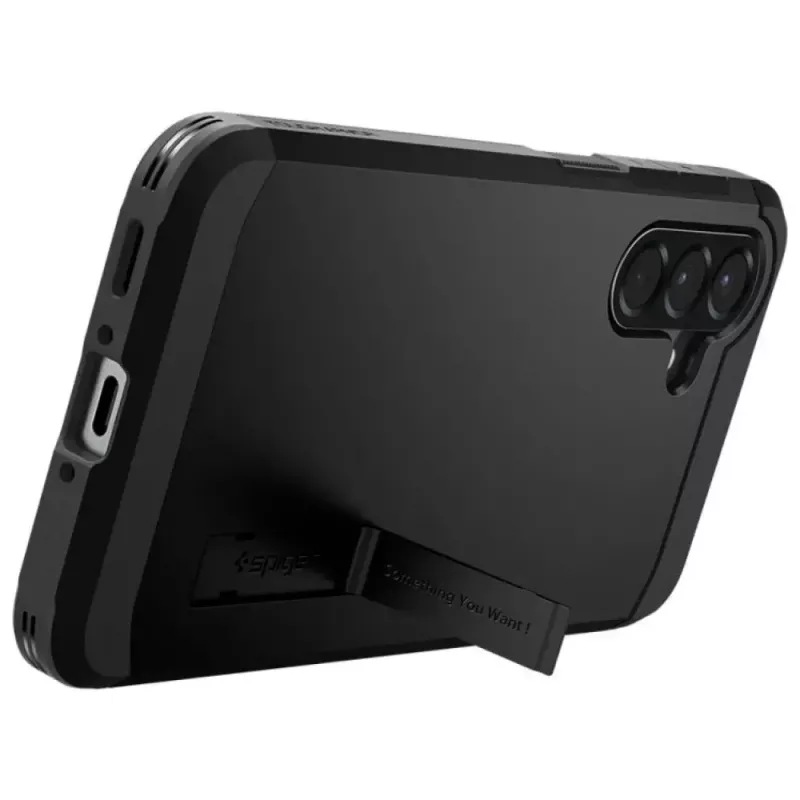 Spigen Tough Armor vāciņš Samsung Galaxy A56 5G — melns, divslāņu aizsargapvalks