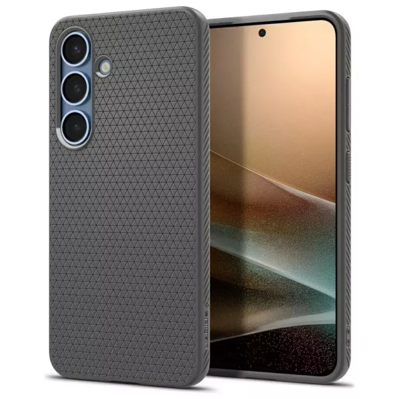 Aizsargājošs tālruņa maciņš Spigen Liquid Air Galaxy S25 — Marble pelēka, plāns, triecienus absorbējošs