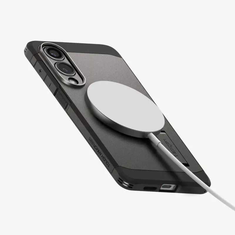 Vāciņš Spigen Galaxy S25 Edge Tough Armor AI MagFit Gunmetal