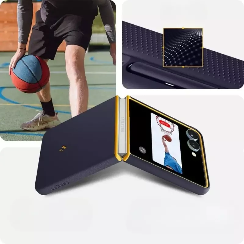 Aizsargājošs tālruņa maciņš Spigen Nano Pop Mag Samsung Galaxy Z Flip 7 — Blueberry Navy, MagSafe saderīgs