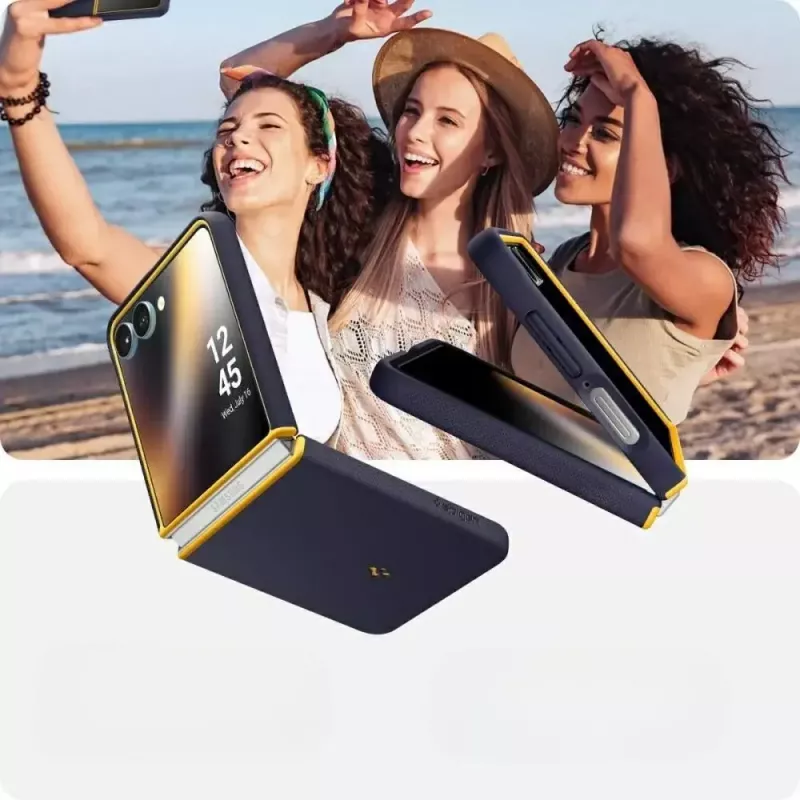 Aizsargājošs tālruņa maciņš Spigen Nano Pop Mag Samsung Galaxy Z Flip 7 — Blueberry Navy, MagSafe saderīgs