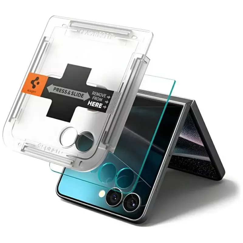 Ekrāna aizsargs Spigen Glas.TR EZ FIT HD Samsung Galaxy Z Flip 7 — caurspīdīgs, 2 gab.