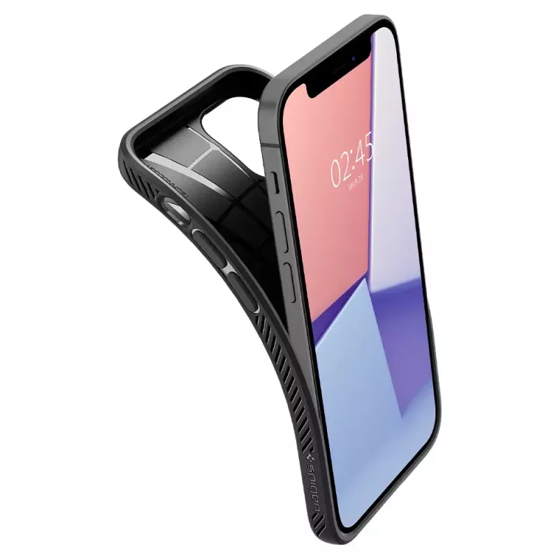 Cover Spigen Liquid Air iPhone 12 12 Pro Melns