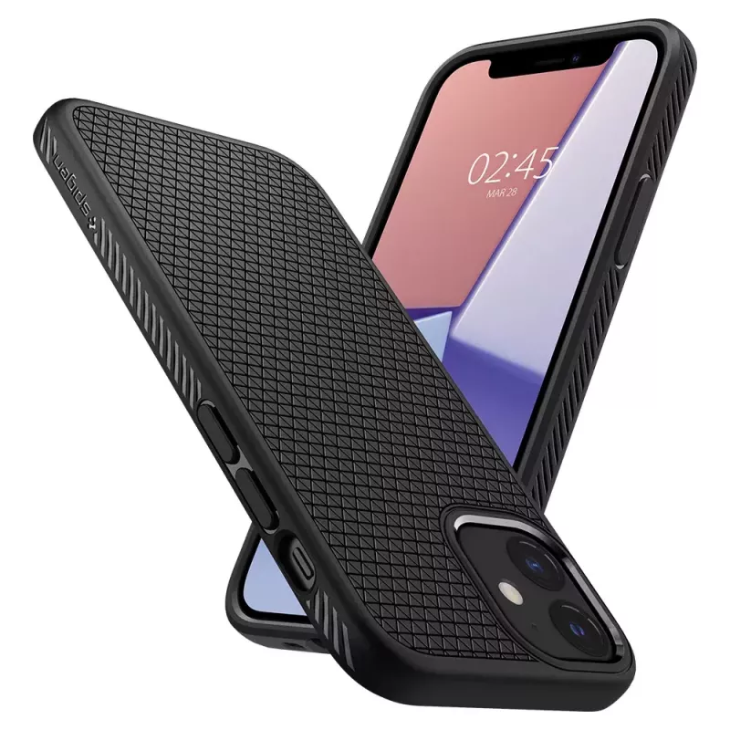 Cover Spigen Liquid Air iPhone 12 12 Pro Melns