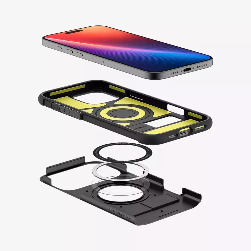 Spigen plāns Armor (MagFit) mobilā tālruņa maciņš Pārsegs Melns 17.5 cm