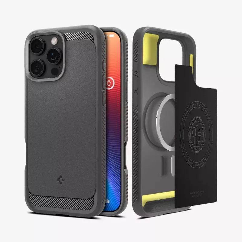 Spigen Rugged Armor MagFit mobilā tālruņa maciņš Vāks Pelēks 16 cm