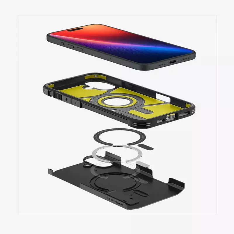Spigen Tough Armor AI (MagFit) mobilā tālruņa maciņš Vāka Melns 15,5 cm