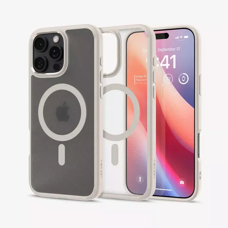 Spigen Ultra Hybrid (MagFit) mobilā tālruņa vāciņš Pārsegs Bēšs Caurspīdīgs