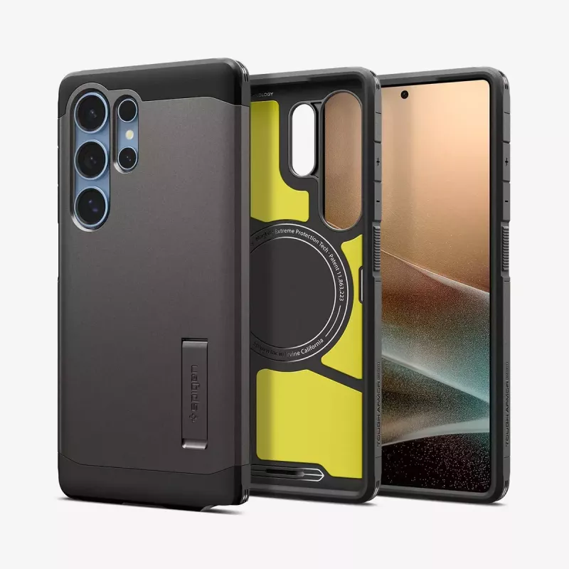 Vāciņš Spigen Galaxy S25 Ultra Tough Armor AI Gunmetal Monochromatic