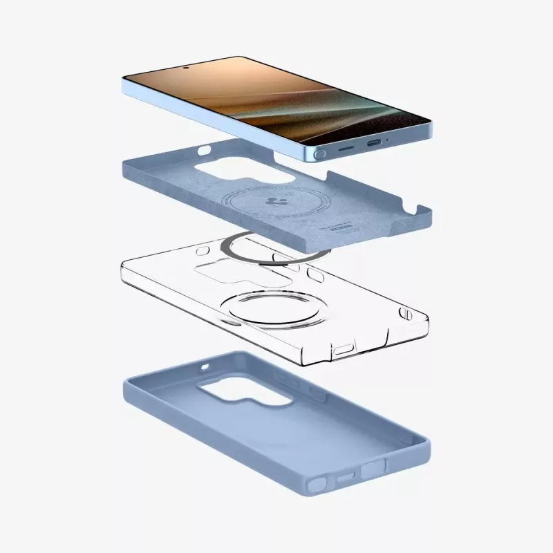 Vāciņš Spigen Galaxy S25 Ultra Silicone Fit MagFit Sapphire Blue