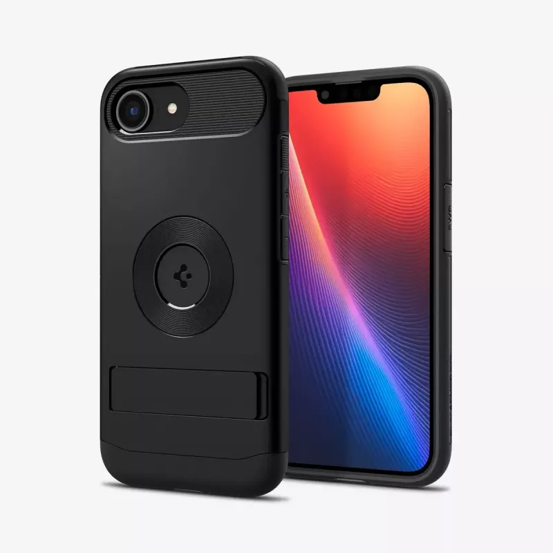 Spigen plāns Armor iPhone 16e maciņš, melns