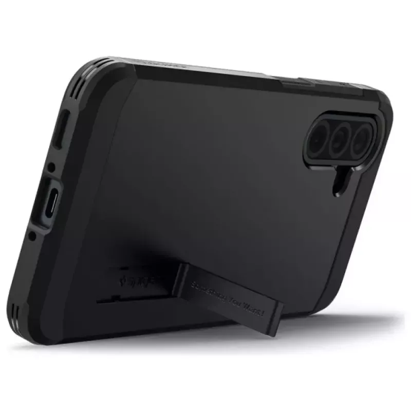 Aizsargtelefona vāciņš Spigen Tough Armor Samsung Galaxy A36 5G — divslāņu, melns