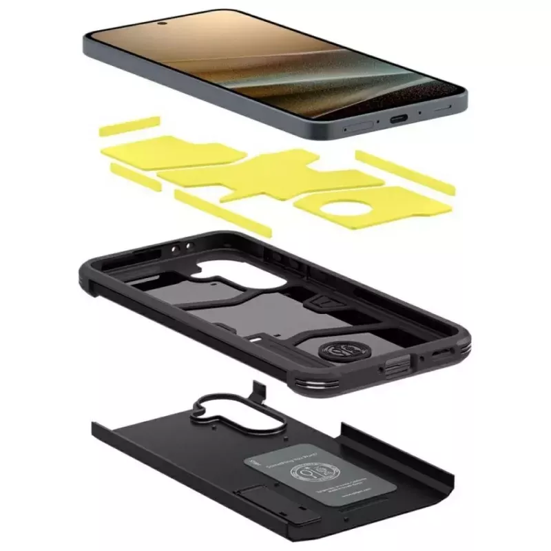 Aizsargtelefona vāciņš Spigen Tough Armor Samsung Galaxy A36 5G — divslāņu, melns