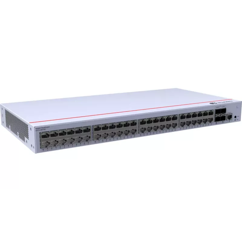 Komutators HUAWEI CloudEngine S310-48T4S — 48x Gigabit Ethernet (10/100/1000), 1U, RJ-45 konsole, pelēks