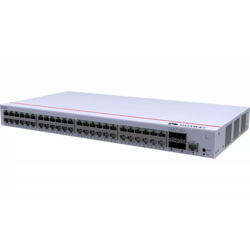 Komutators HUAWEI CloudEngine S310-48T4S — 48x Gigabit Ethernet (10/100/1000), 1U, RJ-45 konsole, pelēks