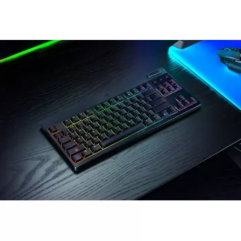 Razer MelnsWidow V4 Low-Profile Tenkeyless HyperSpeed tastatūra Gaming USB RF Wireless Bluetooth QWERTY US International Melna