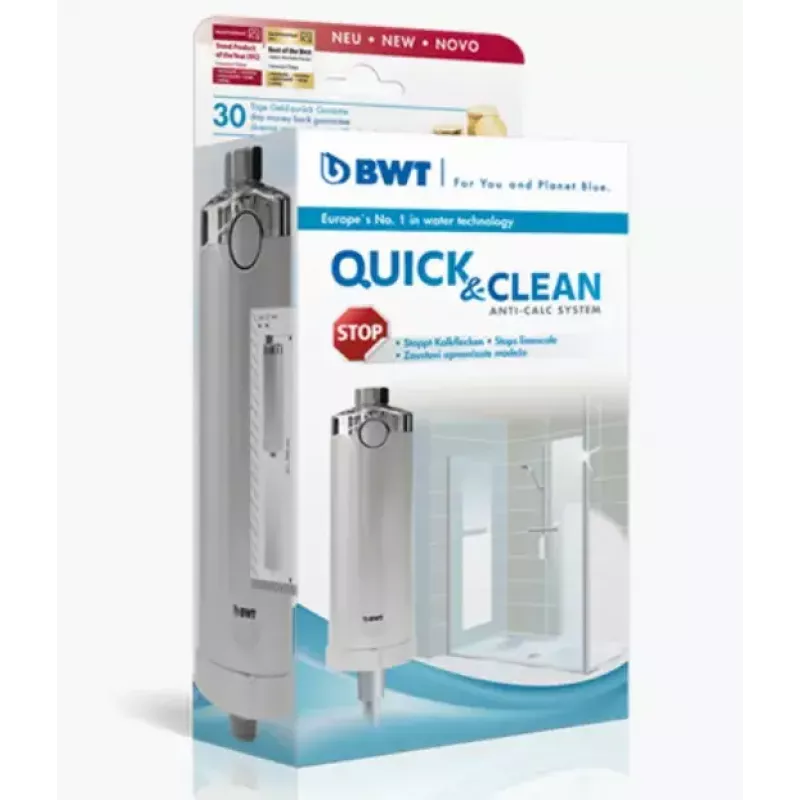 BWT Quick & Clean prekaļķa dušas filtra sistēma, balta