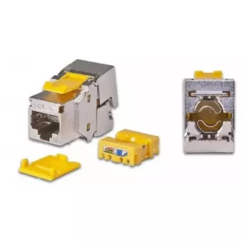 Keystone Module Wirewin WKS JACK KAT6A STP EA 12 RJ-45 plakans Metallic dzeltena