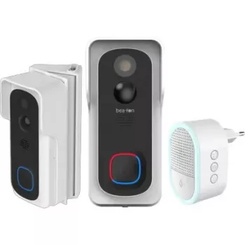 Video durvju zvans Beafon SmartHome Visitor 2V Tuya komplekts – bezvadu HD kamera, modelis BEASH-2VSET-W