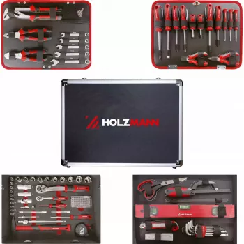 Darbarīku komplekts Holzmann WZK119ECO — 119 gabalu komplekts, izturīgs dizains