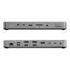 Klēpjdatora dokstacija / portu replikators ALOGIC TB4DU4 — vadu Thunderbolt, 96W, SD/MicroSD lasītājs, 3,5 mm, alumīnijs/ABS