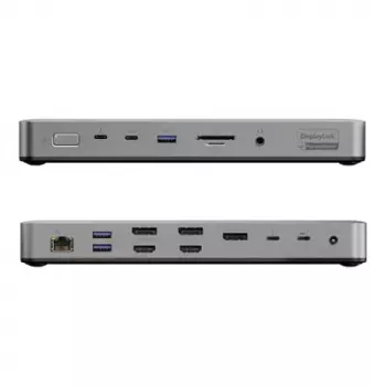 Klēpjdatora dokstacija / portu replikators ALOGIC TB4DU4 — vadu Thunderbolt, 96W, SD/MicroSD lasītājs, 3,5 mm, alumīnijs/ABS