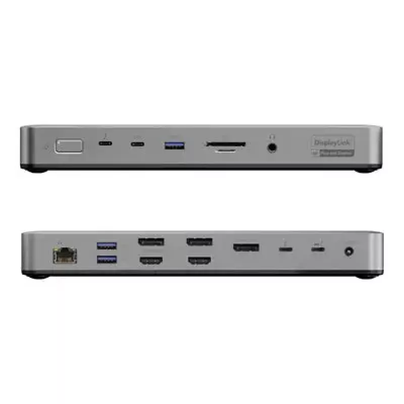 Klēpjdatora dokstacija / portu replikators ALOGIC TB4DU4 — vadu Thunderbolt, 96W, SD/MicroSD lasītājs, 3,5 mm, alumīnijs/ABS
