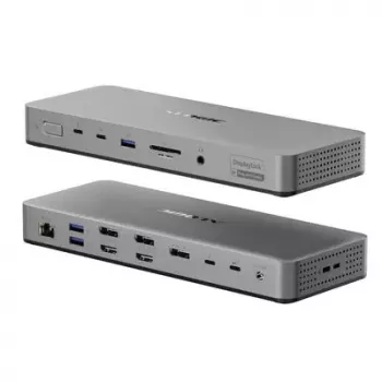 Klēpjdatora dokstacija / portu replikators ALOGIC TB4DU4 — vadu Thunderbolt, 96W, SD/MicroSD lasītājs, 3,5 mm, alumīnijs/ABS