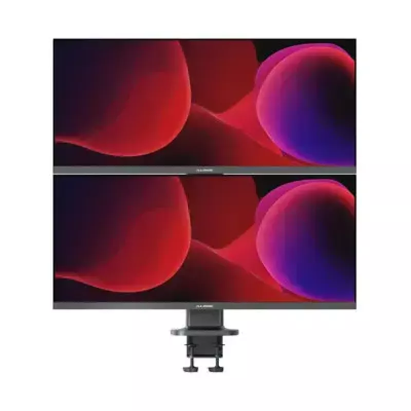 Monitoru stiprinājuma statīvs ALOGIC ED34VMSSGR skavveida stiprinājums ekrāniem līdz 34 collām, diviem displejiem, 12 kg ietilpība, pelēks