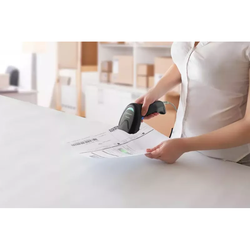 Rokas svītrkodu lasītājs Datalogic QD2220-BK 1D LED vadu savienojums melns