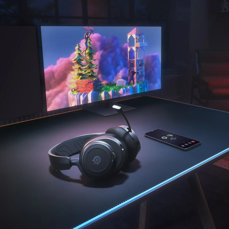 Steelseries Arctis Nova 7 austiņas Bezvadu austiņas ar galvas lenti Spēļu austiņas USB Type-C Bluetooth melnas