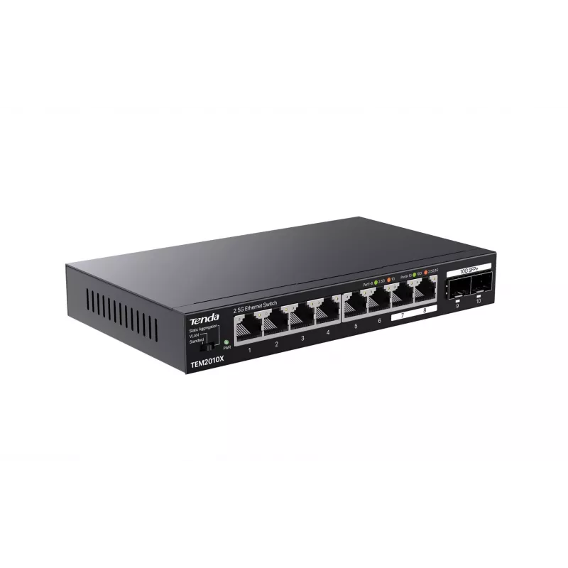 Tenda TEM2010X tīkla komutators 2.5G Ethernet (100/1000/2500) Galda melns