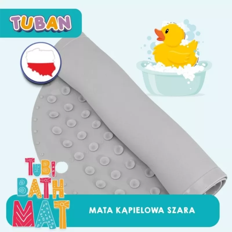 Pretslīdes vannas paklājiņš pelēks