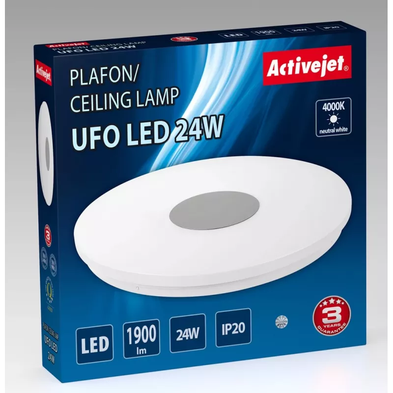 Mūsdienīgs LED griestu plafons Activejet UFO LED 24W