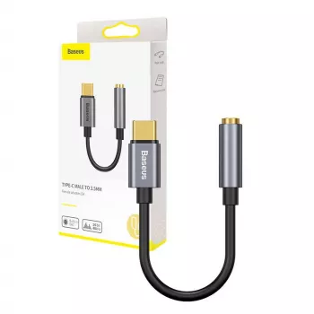 Baseus L54 audio adapteris USB-C + mini jack 3,5 mm (melns+pelēks)