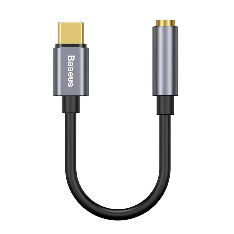 Baseus L54 audio adapteris USB-C + mini jack 3,5 mm (melns+pelēks)
