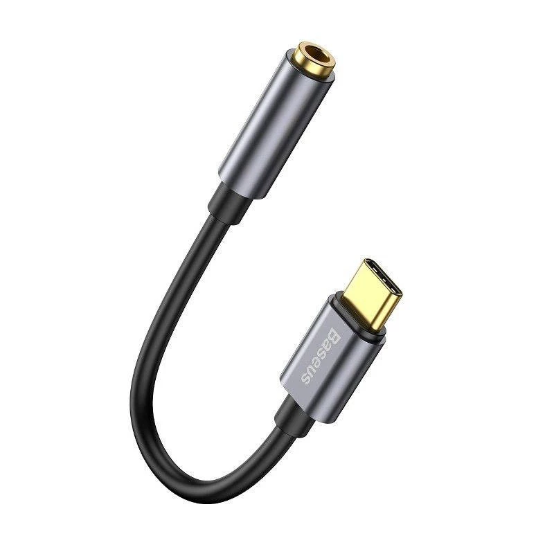 Baseus L54 audio adapteris USB-C + mini jack 3,5 mm (melns+pelēks)