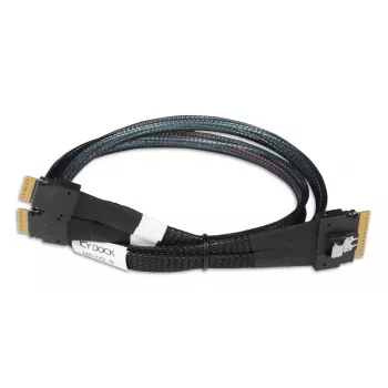 ICY DOCK - SlimSAS 8i SFF-8654 uz 2x SlimSAS 4i SFF-8654 kabelis - 0,5 m