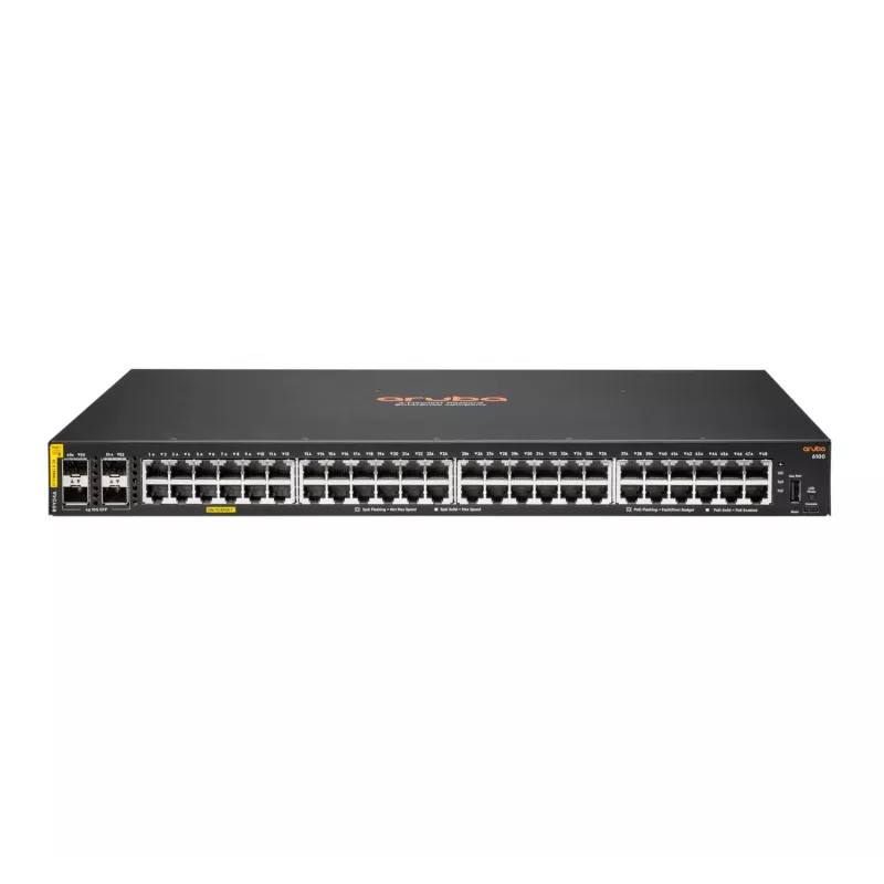 HPE Aruba Networking CX 6100 48G Class4 PoE 4SFP+ 740W slēdzis - Slēdzis - L3 - pārvaldīts - 48 x 10/100/1000 (PoE+)