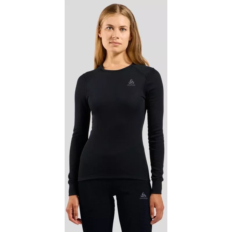 Odlo BL TOP apkakle ar garām piedurknēm ACTIVE WARM ECO sieviešu T-krekls, S izmērs, melns
