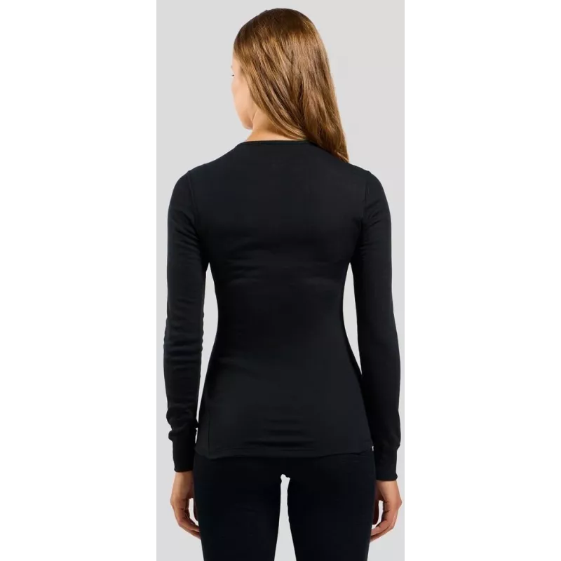 Odlo BL TOP apkakle ar garām piedurknēm ACTIVE WARM ECO sieviešu T-krekls, S izmērs, melns