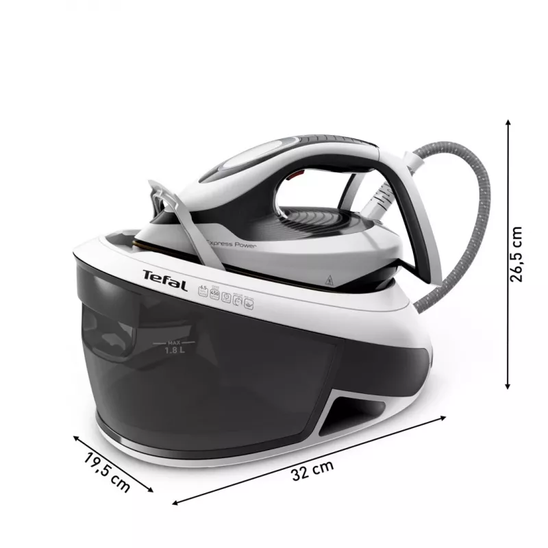 Tefal Express Power SV8130 2800 W 1.8 L Durilium AirGlide Autoclean zole Melns, Balts