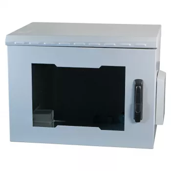 19 collu sienas korpuss IP55 EFB Elektronik 7U stikla durvis dziļums 450 mm, tērauda metināts, IP55, slodze 100 kg